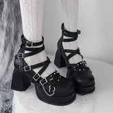 Gothic Punk Judgment Angel Patent Leather Lolita High Heels 2 Colors